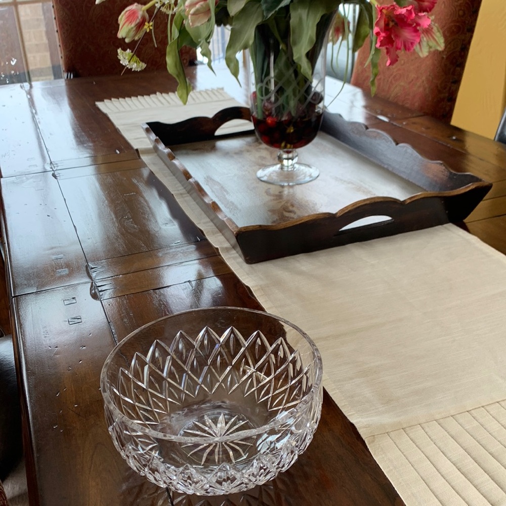 Vintage Exquisite Atlantis Full Lead Crystal Serving Bowl made in Portugal ❤️